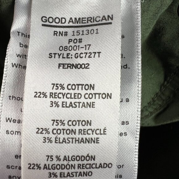 Good American Jeans Women's 26x26* Good Classic Straight Crop Green Denim Tag 27 - Picture 8 of 16